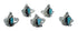 Turquoise Sterling Silver Leaf Zuni Indian Jewelry Ring Size 7-1/2 AX123944