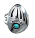 Native American Genuine Sterling Silver Turquoise Bear Paw Ring Size 9 AX124061