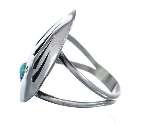 Native American Genuine Sterling Silver Turquoise Bear Paw Ring Size 9 AX124061