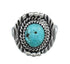 Native American Genuine Sterling Silver Turquoise Ring Size 6-1/2 AX124091