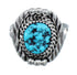 Native American Genuine Sterling Silver Turquoise Ring Size 8 AX124112