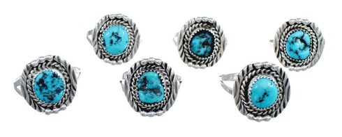 Native American Genuine Sterling Silver Turquoise Ring Size 8-3/4 AX124117