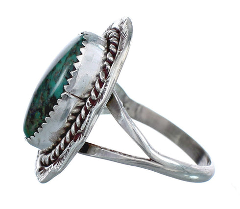 Navajo Genuine Sterling Silver Turquoise Ring Size 8-1/2 AX123955