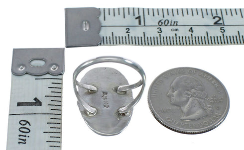 Navajo Genuine Sterling Silver Turquoise Ring Size 7-3/4 AX123952