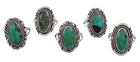 Navajo Genuine Sterling Silver Turquoise Ring Size 8-1/2 AX123955