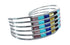 Native American Zuni Multicolor Inlay Genuine Sterling Silver Cuff Bracelet JX123917