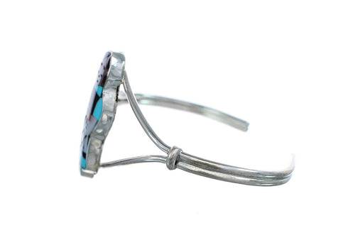 Storyteller Woman Multicolor Multistone Sterling Silver Zuni Cuff Bracelet JX123921
