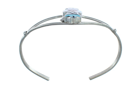 Storyteller Woman Multicolor Multistone Sterling Silver Zuni Cuff Bracelet JX123921