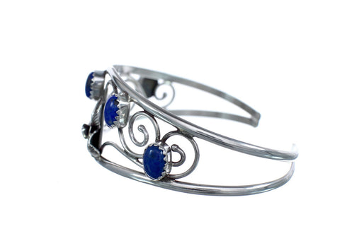 Native American Navajo Sterling Silver Lapis Cuff Bracelet JX123914