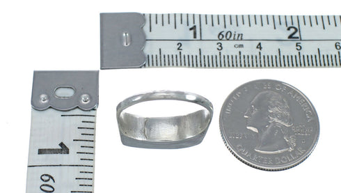 Native American Zuni Sterling Silver Turquoise Ring Size 10-3/4 JX124079