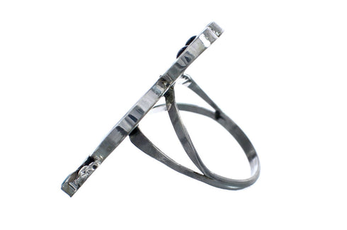 Owl Sterling Silver Zuni Multicolor Multistone Ring Size 7-1/4 JX124028