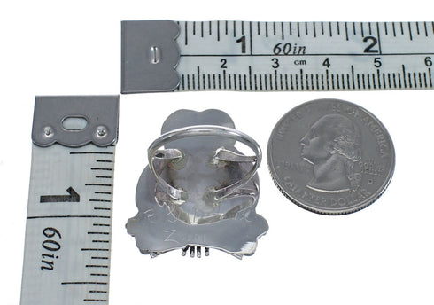 Owl Sterling Silver Zuni Multicolor Multistone Ring Size 5-1/2 JX124029