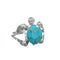 Navajo Sterling Silver Turquoise Inlay Turtle Ring Size 8-1/4 JX124084
