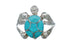 Navajo Sterling Silver Turquoise Inlay Turtle Ring Size 8-1/4 JX124084