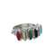 Native American Zuni Sterling Silver Multicolor Needlepoint Ring Size 7 JX124110