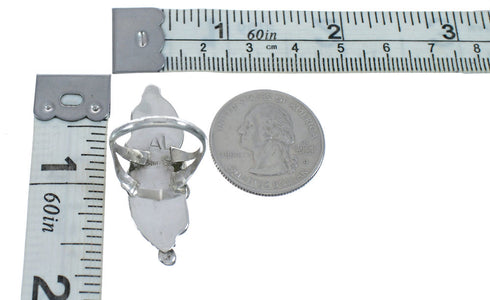 Native American Zuni Turquoise And Coral Leaf Ring Size 6-1/4 JX124118