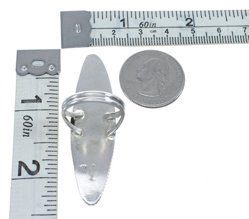 Native American Sterling Silver Multicolor Multistone Inlay Ring Size 9 JX124113