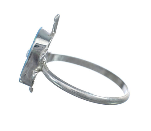 Native American Multicolor Opal Sterling Silver Turtle Ring Size 6-3/4 JX124178