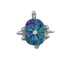 Native American Multicolor Opal Sterling Silver Turtle Ring Size 7-1/2 JX124198