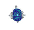 Native American Turquoise and Purple Opal Sterling Silver Turtle Ring Size 7 JX124206