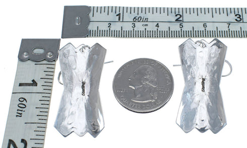 Native American Navajo Sterling Silver Hook Dangle Earrings AX124258