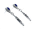 Native American Navajo Sterling Silver Lapis Feather Post Dangle Earrings AX124255