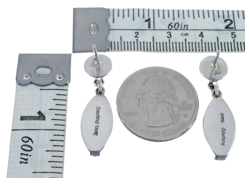 Native American Navajo Genuine Sterling Silver Post Dangle Earrings AX124261