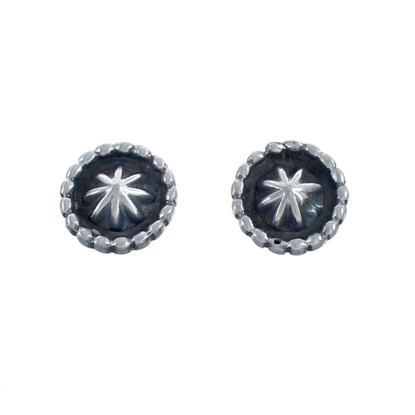 Navajo Concho Sterling Silver Post Stud Earrings AX124284