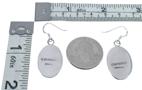 Sterling Silver Man In A Maze Navajo Hook Dangle Earrings AX124327