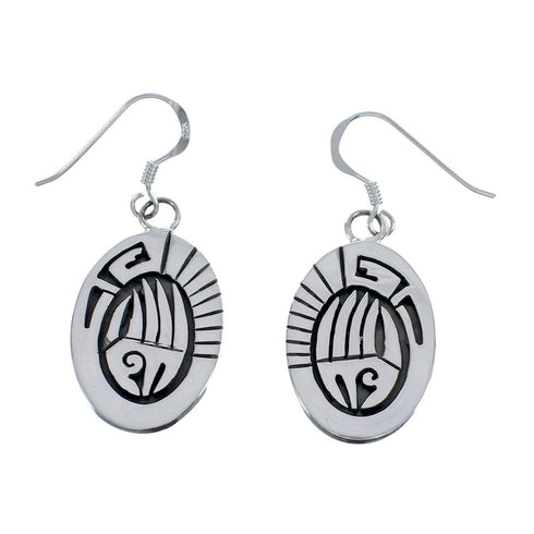 Sterling Silver Bear Paw Navajo Hook Dangle Earrings AX124329