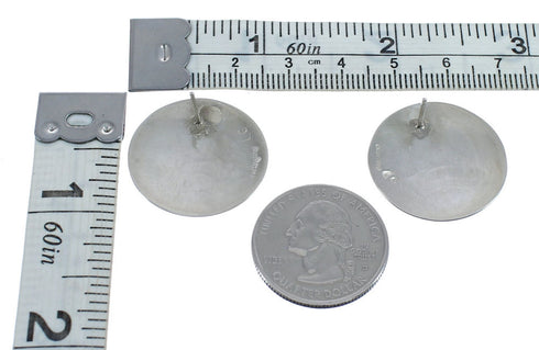 Native American Navajo Genuine Sterling Silver Bear Paw Post Earrings AX124188