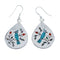 Native American Navajo Multicolor Sterling Silver Hummingbird Hook Dangle Earrings JX124264