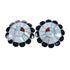 Native American Zuni Sterling Silver Multicolor Inlay Sun Post Earrings JX124221