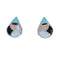 Native American Multicolor Tear Drop Sterling Silver Post Stud Earrings JX124241