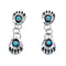 Native American Navajo Turquoise Sterling Silver Bear Paw Post Dangle Earrings JX124331