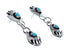 Native American Navajo Turquoise Sterling Silver Bear Paw Post Dangle Earrings JX124331