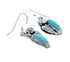 Native American Turquoise Sterling Silver Leaf Hook Dangle Earrings JX124332