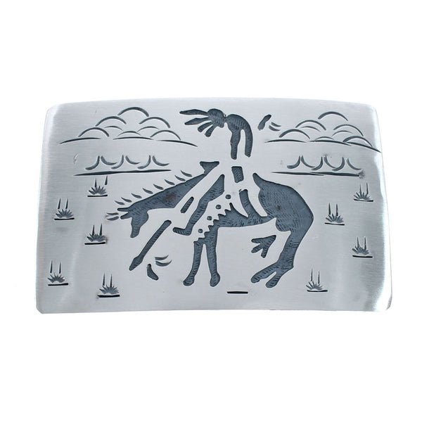 Native American Navajo Sterling Silver End Of The Trail Belt Buckle JX124352