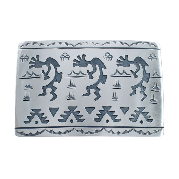Native American Navajo Sterling Silver Kokopelli Belt Buckle JX124339