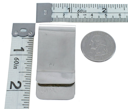 Native American Navajo Genuine Sterling Silver And 12KGF Kokopelli Money Clip JX124379
