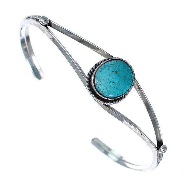 Native American Sterling Silver And Turquoise Navajo Cuff Bracelet AX124660