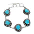 Native American Turquoise Navajo Sterling Silver Link Bracelet AX124662