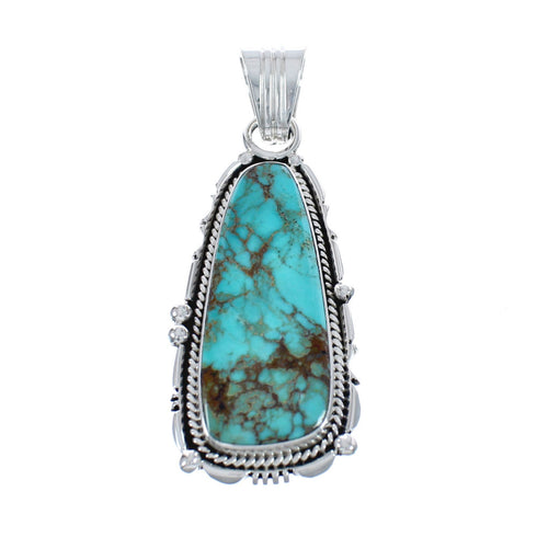 Authentic Sterling Silver And Turquoise Navajo Pendant AX124391