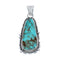 Authentic Sterling Silver And Turquoise Navajo Pendant AX124391