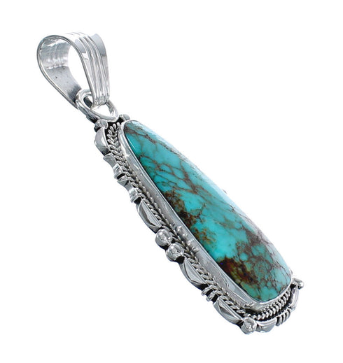 Authentic Sterling Silver And Turquoise Navajo Pendant AX124391