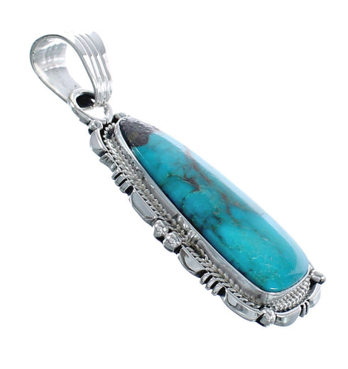 Authentic Sterling Silver And Turquoise Navajo Pendant AX124393
