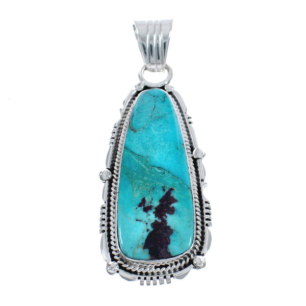 Authentic Sterling Silver And Turquoise Navajo Pendant AX124394