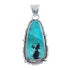 Authentic Sterling Silver And Turquoise Navajo Pendant AX124394