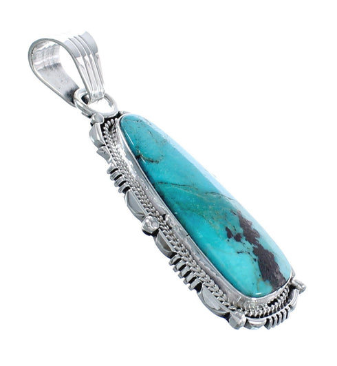 Authentic Sterling Silver And Turquoise Navajo Pendant AX124394