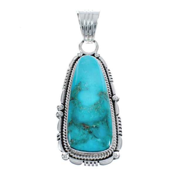 Authentic Sterling Silver And Turquoise Navajo Pendant AX124395